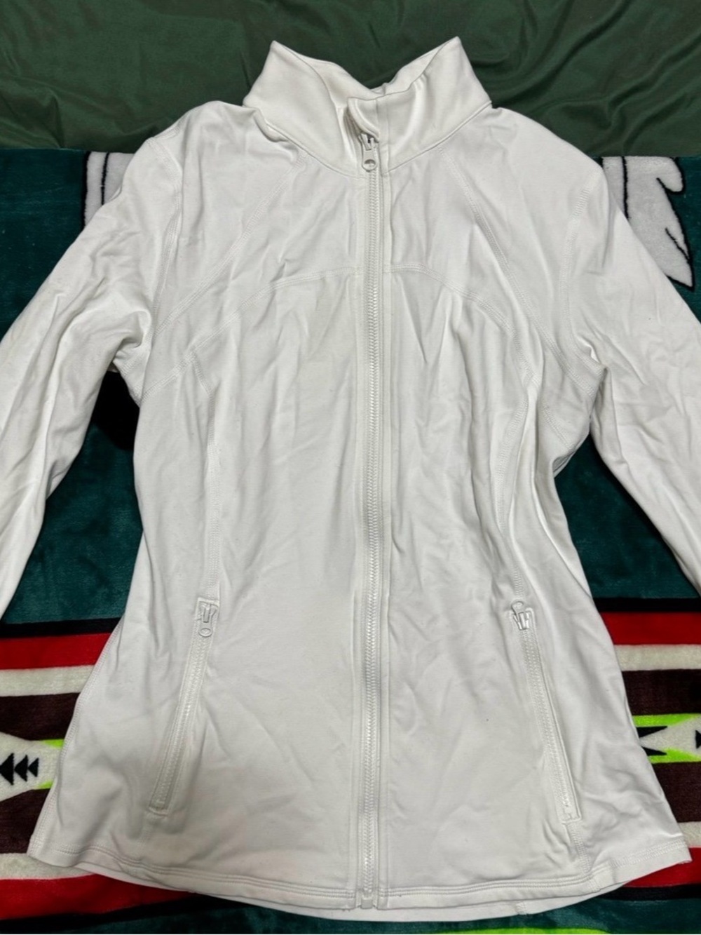 Women’s White Full‑Zip Performance Jacket